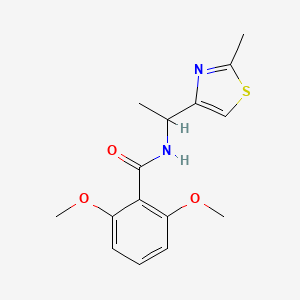 molecular formula C15H18N2O3S B6636197 2,6-dimethoxy-N-[1-(2-methyl-1,3-thiazol-4-yl)ethyl]benzamide 