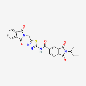 molecular formula C24H19N5O5S B6636199 2-butan-2-yl-N-[5-[(1,3-dioxoisoindol-2-yl)methyl]-1,3,4-thiadiazol-2-yl]-1,3-dioxoisoindole-5-carboxamide 
