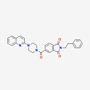 molecular formula C30H26N4O3 B6636201 2-(2-Phenylethyl)-5-(4-quinolin-2-ylpiperazine-1-carbonyl)isoindole-1,3-dione 