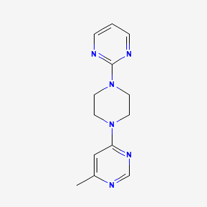 molecular formula C13H16N6 B6636231 4-Methyl-6-(4-pyrimidin-2-ylpiperazin-1-yl)pyrimidine 