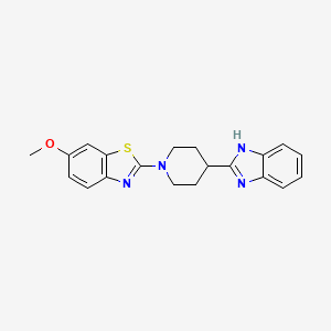 molecular formula C20H20N4OS B6636236 2-[4-(1H-benzimidazol-2-yl)piperidin-1-yl]-6-methoxy-1,3-benzothiazole 