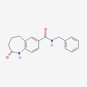molecular formula C18H18N2O2 B6636247 N-benzyl-2-oxo-1,3,4,5-tetrahydro-1-benzazepine-7-carboxamide 