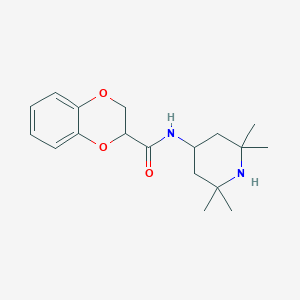 molecular formula C18H26N2O3 B6636293 N-(2,2,6,6-tetramethylpiperidin-4-yl)-2,3-dihydro-1,4-benzodioxine-3-carboxamide 