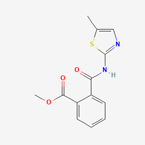 molecular formula C13H12N2O3S B6636296 Methyl 2-[(5-methyl-1,3-thiazol-2-yl)carbamoyl]benzoate 
