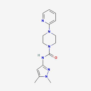 molecular formula C15H20N6O B6636317 N-(1,5-dimethylpyrazol-3-yl)-4-pyridin-2-ylpiperazine-1-carboxamide 