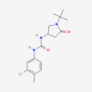 molecular formula C16H22ClN3O2 B6636369 1-(1-Tert-butyl-5-oxopyrrolidin-3-yl)-3-(3-chloro-4-methylphenyl)urea 