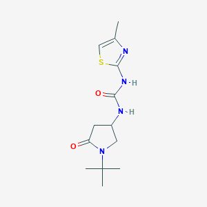 molecular formula C13H20N4O2S B6636374 1-(1-Tert-butyl-5-oxopyrrolidin-3-yl)-3-(4-methyl-1,3-thiazol-2-yl)urea 