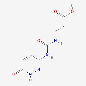 molecular formula C8H10N4O4 B6636383 3-[(6-oxo-1H-pyridazin-3-yl)carbamoylamino]propanoic acid 