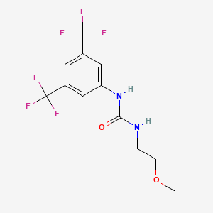molecular formula C12H12F6N2O2 B6636394 1-[3,5-Bis(trifluoromethyl)phenyl]-3-(2-methoxyethyl)urea 
