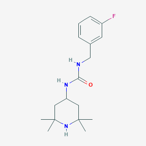 molecular formula C17H26FN3O B6636401 1-[(3-Fluorophenyl)methyl]-3-(2,2,6,6-tetramethylpiperidin-4-yl)urea 