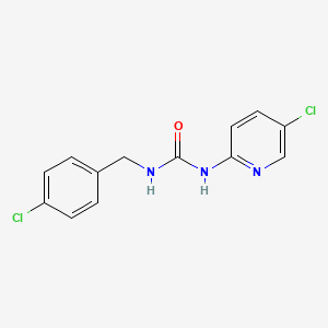 molecular formula C13H11Cl2N3O B6636404 1-[(4-Chlorophenyl)methyl]-3-(5-chloropyridin-2-yl)urea 