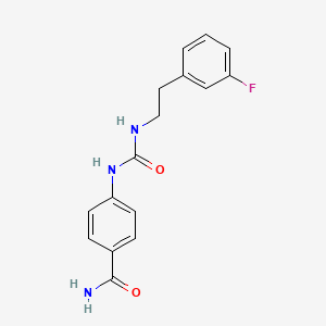 molecular formula C16H16FN3O2 B6636408 4-[2-(3-Fluorophenyl)ethylcarbamoylamino]benzamide 