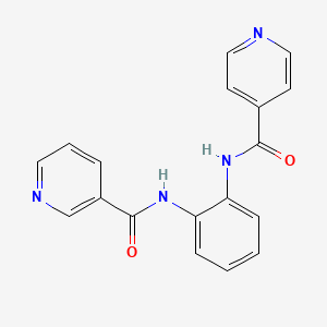 molecular formula C18H14N4O2 B6636419 N-[2-(pyridine-4-carbonylamino)phenyl]pyridine-3-carboxamide 