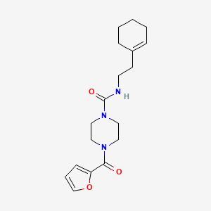 molecular formula C18H25N3O3 B6636435 N-[2-(cyclohexen-1-yl)ethyl]-4-(furan-2-carbonyl)piperazine-1-carboxamide 