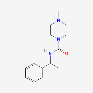 molecular formula C14H21N3O B6636437 4-methyl-N-(1-phenylethyl)piperazine-1-carboxamide 