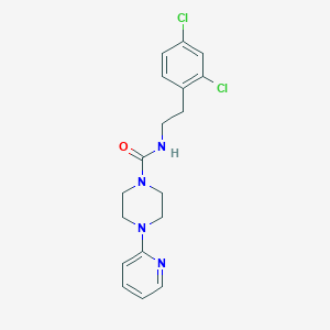 molecular formula C18H20Cl2N4O B6636448 N-[2-(2,4-dichlorophenyl)ethyl]-4-pyridin-2-ylpiperazine-1-carboxamide 