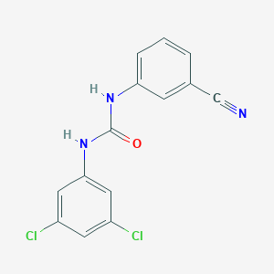 molecular formula C14H9Cl2N3O B6636455 1-(3-Cyanophenyl)-3-(3,5-dichlorophenyl)urea 