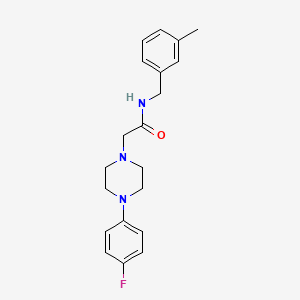 molecular formula C20H24FN3O B6636457 2-[4-(4-fluorophenyl)piperazin-1-yl]-N-[(3-methylphenyl)methyl]acetamide 