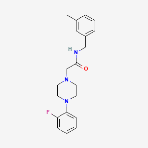 molecular formula C20H24FN3O B6636464 2-[4-(2-fluorophenyl)piperazin-1-yl]-N-[(3-methylphenyl)methyl]acetamide 