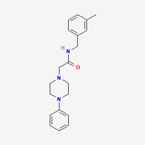 molecular formula C20H25N3O B6636470 N-[(3-methylphenyl)methyl]-2-(4-phenylpiperazin-1-yl)acetamide 