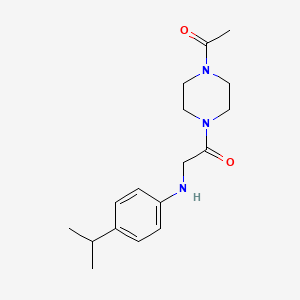 molecular formula C17H25N3O2 B6636484 1-(4-Acetylpiperazin-1-yl)-2-(4-propan-2-ylanilino)ethanone 