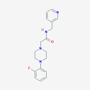 molecular formula C18H21FN4O B6636497 2-[4-(2-fluorophenyl)piperazin-1-yl]-N-(pyridin-3-ylmethyl)acetamide 
