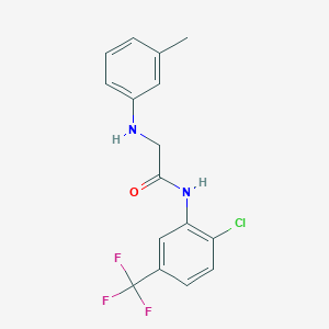 molecular formula C16H14ClF3N2O B6636524 N-[2-chloro-5-(trifluoromethyl)phenyl]-2-(3-methylanilino)acetamide 