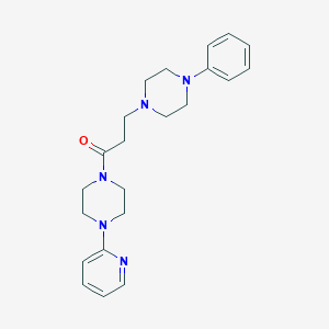 molecular formula C22H29N5O B6636541 3-(4-Phenylpiperazin-1-yl)-1-(4-pyridin-2-ylpiperazin-1-yl)propan-1-one 