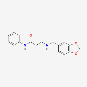 molecular formula C17H18N2O3 B6636555 3-(1,3-benzodioxol-5-ylmethylamino)-N-phenylpropanamide 