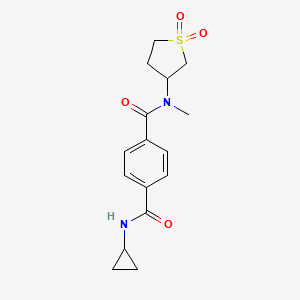 molecular formula C16H20N2O4S B6636564 1-N-cyclopropyl-4-N-(1,1-dioxothiolan-3-yl)-4-N-methylbenzene-1,4-dicarboxamide 