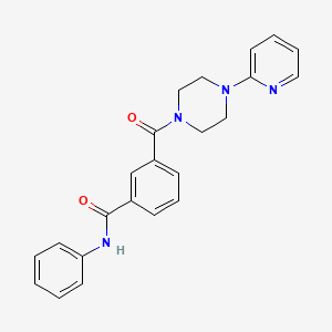molecular formula C23H22N4O2 B6636566 N-phenyl-3-(4-pyridin-2-ylpiperazine-1-carbonyl)benzamide 