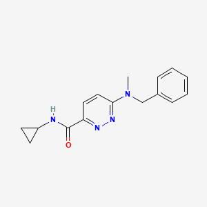 molecular formula C16H18N4O B6636584 6-[benzyl(methyl)amino]-N-cyclopropylpyridazine-3-carboxamide 