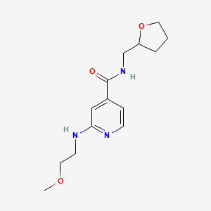 molecular formula C14H21N3O3 B6636603 2-(2-methoxyethylamino)-N-(oxolan-2-ylmethyl)pyridine-4-carboxamide 
