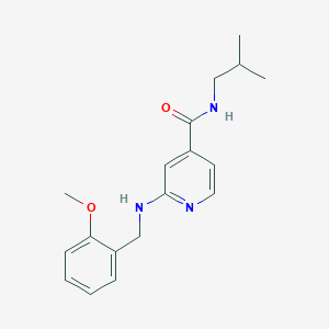 molecular formula C18H23N3O2 B6636613 2-[(2-methoxyphenyl)methylamino]-N-(2-methylpropyl)pyridine-4-carboxamide 