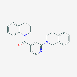 molecular formula C24H23N3O B6636633 [2-(3,4-dihydro-1H-isoquinolin-2-yl)pyridin-4-yl]-(3,4-dihydro-2H-quinolin-1-yl)methanone 