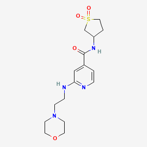 molecular formula C16H24N4O4S B6636641 N-(1,1-dioxothiolan-3-yl)-2-(2-morpholin-4-ylethylamino)pyridine-4-carboxamide 