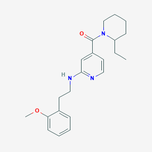 molecular formula C22H29N3O2 B6636658 (2-Ethylpiperidin-1-yl)-[2-[2-(2-methoxyphenyl)ethylamino]pyridin-4-yl]methanone 