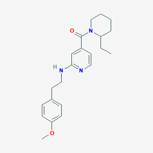 molecular formula C22H29N3O2 B6636659 (2-Ethylpiperidin-1-yl)-[2-[2-(4-methoxyphenyl)ethylamino]pyridin-4-yl]methanone 