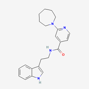 molecular formula C22H26N4O B6636666 2-(azepan-1-yl)-N-[2-(1H-indol-3-yl)ethyl]pyridine-4-carboxamide 