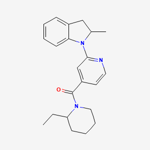 molecular formula C22H27N3O B6636671 (2-Ethylpiperidin-1-yl)-[2-(2-methyl-2,3-dihydroindol-1-yl)pyridin-4-yl]methanone 