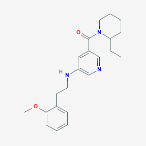 molecular formula C22H29N3O2 B6636691 (2-Ethylpiperidin-1-yl)-[5-[2-(2-methoxyphenyl)ethylamino]pyridin-3-yl]methanone 