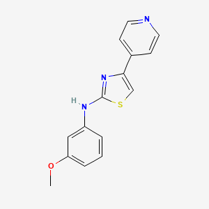 molecular formula C15H13N3OS B6636700 N-(3-Methoxyphenyl)-4-(4-pyridinyl)-1,3-thiazol-2-amine 