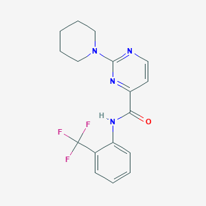 molecular formula C17H17F3N4O B6636710 2-piperidin-1-yl-N-[2-(trifluoromethyl)phenyl]pyrimidine-4-carboxamide 