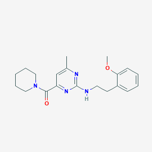 molecular formula C20H26N4O2 B6636715 [2-[2-(2-Methoxyphenyl)ethylamino]-6-methylpyrimidin-4-yl]-piperidin-1-ylmethanone 