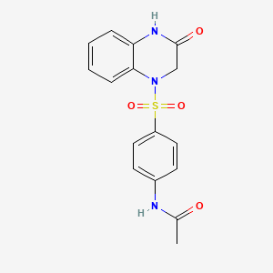 molecular formula C16H15N3O4S B6636717 N-{4-[(3-oxo-3,4-dihydroquinoxalin-1(2H)-yl)sulfonyl]phenyl}acetamide 