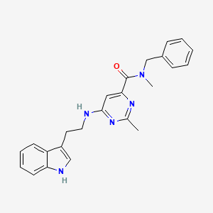 molecular formula C24H25N5O B6636727 N-benzyl-6-[2-(1H-indol-3-yl)ethylamino]-N,2-dimethylpyrimidine-4-carboxamide 