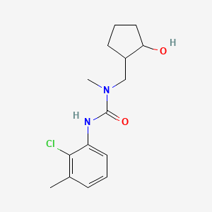molecular formula C15H21ClN2O2 B6636742 3-(2-Chloro-3-methylphenyl)-1-[(2-hydroxycyclopentyl)methyl]-1-methylurea 
