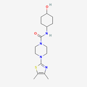 molecular formula C16H26N4O2S B6636755 4-(4,5-dimethyl-1,3-thiazol-2-yl)-N-(4-hydroxycyclohexyl)piperazine-1-carboxamide 