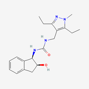 molecular formula C19H26N4O2 B6636775 1-[(3,5-diethyl-1-methylpyrazol-4-yl)methyl]-3-[(1R,2S)-2-hydroxy-2,3-dihydro-1H-inden-1-yl]urea 