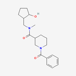molecular formula C20H28N2O3 B6636780 1-benzoyl-N-[(2-hydroxycyclopentyl)methyl]-N-methylpiperidine-3-carboxamide 